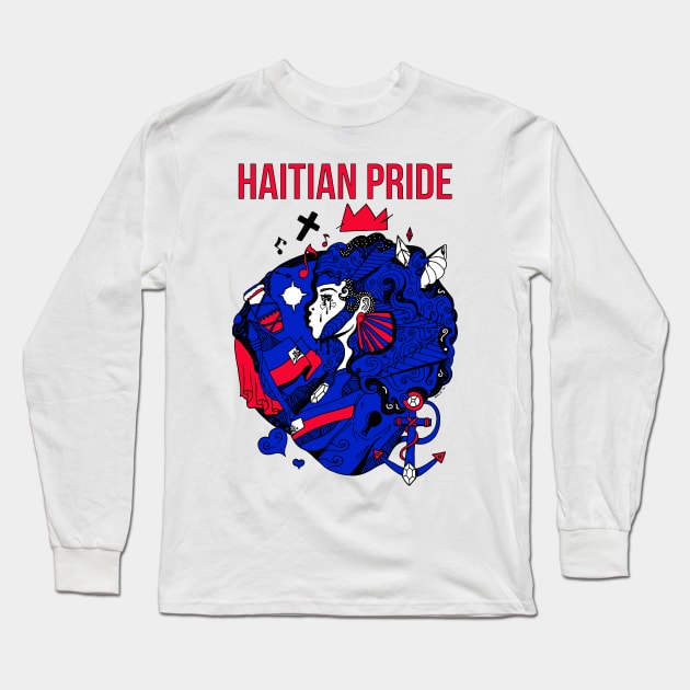 Haitian Pride Long Sleeve T-Shirt by kenallouis